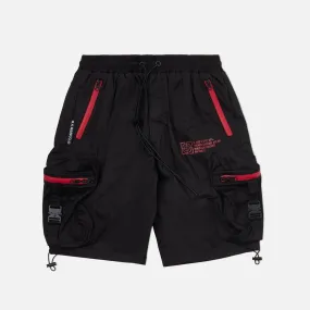 8&9 - Combat Nylon Short - Black with Red Zippers