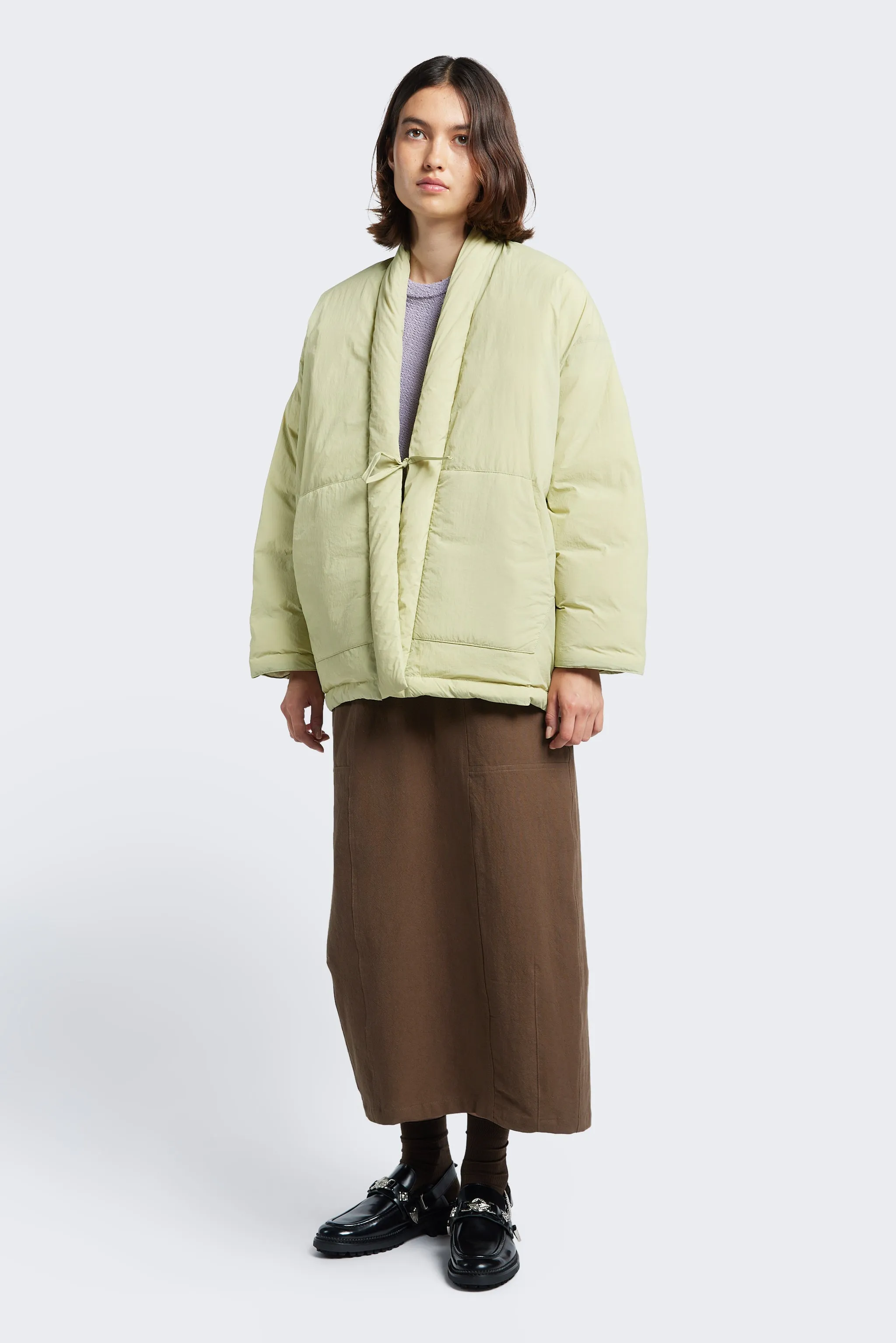 Abeyance Quilted Wrap Coat Sand