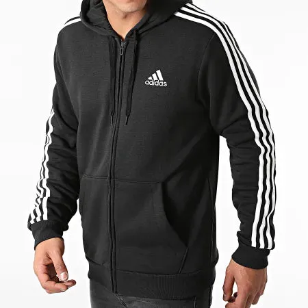 adidas Essentials Fleece FZ Hoodies - Black/White