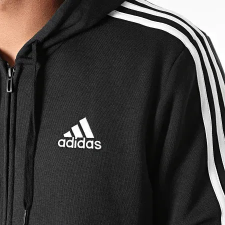 adidas Essentials Fleece FZ Hoodies - Black/White