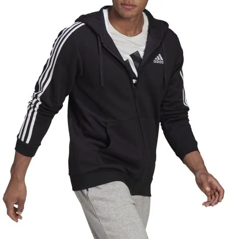 adidas Essentials Fleece FZ Hoodies - Black/White