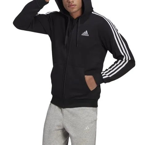 adidas Essentials Fleece FZ Hoodies - Black/White