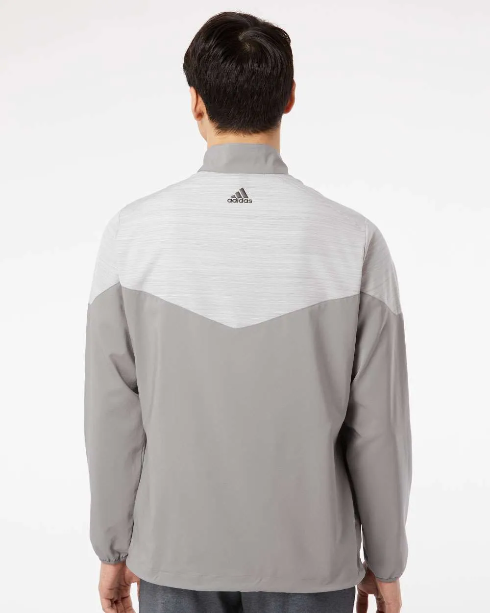 Adidas Heather Chevron Quarter-Zip Wind Pullover