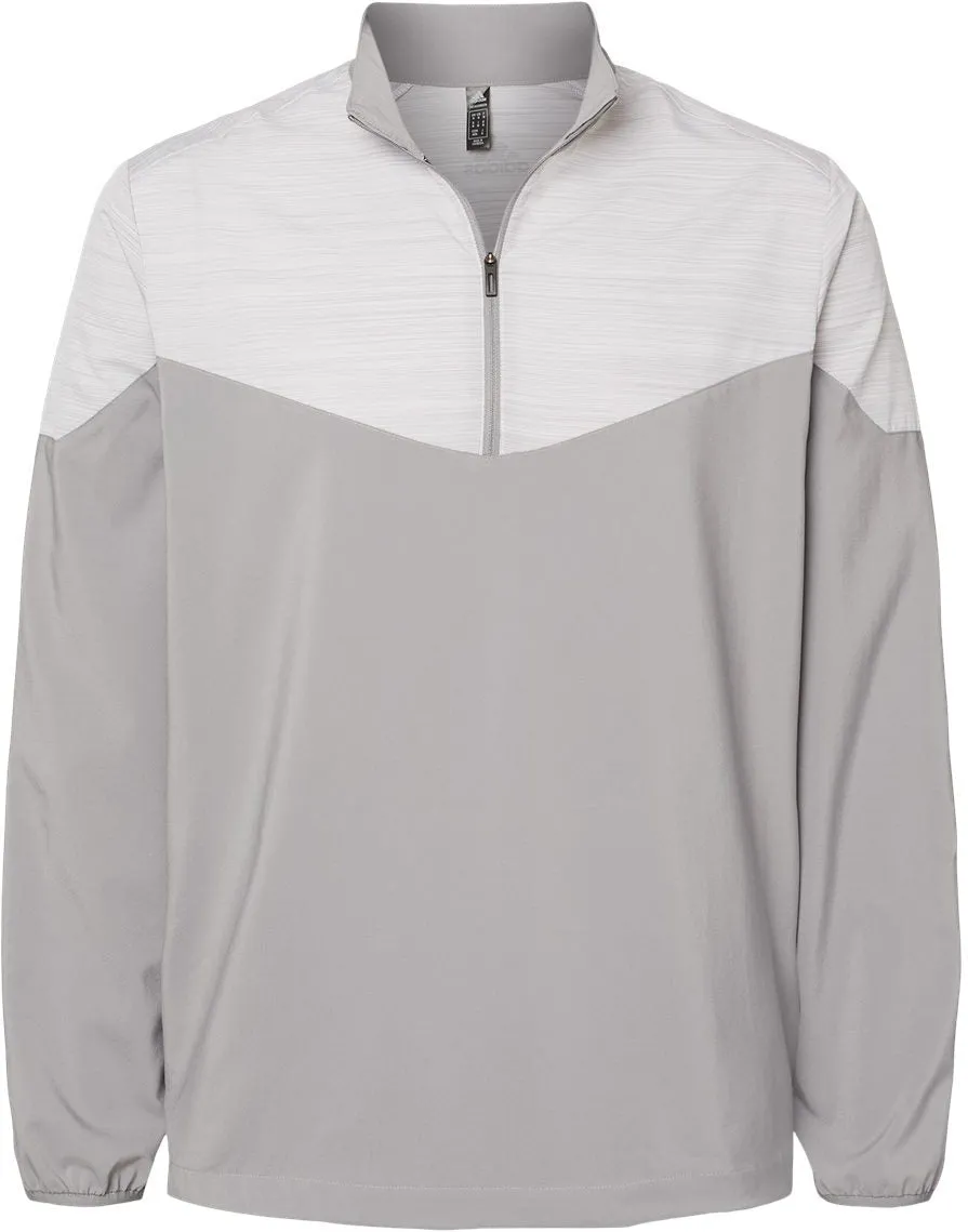 Adidas Heather Chevron Quarter-Zip Wind Pullover