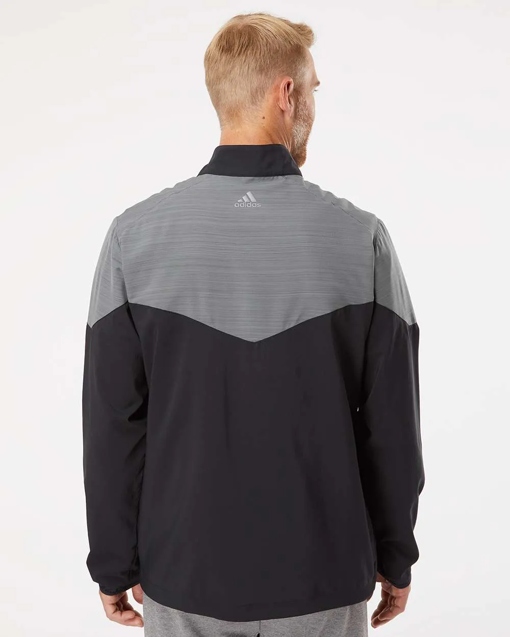 Adidas Heather Chevron Quarter-Zip Wind Pullover