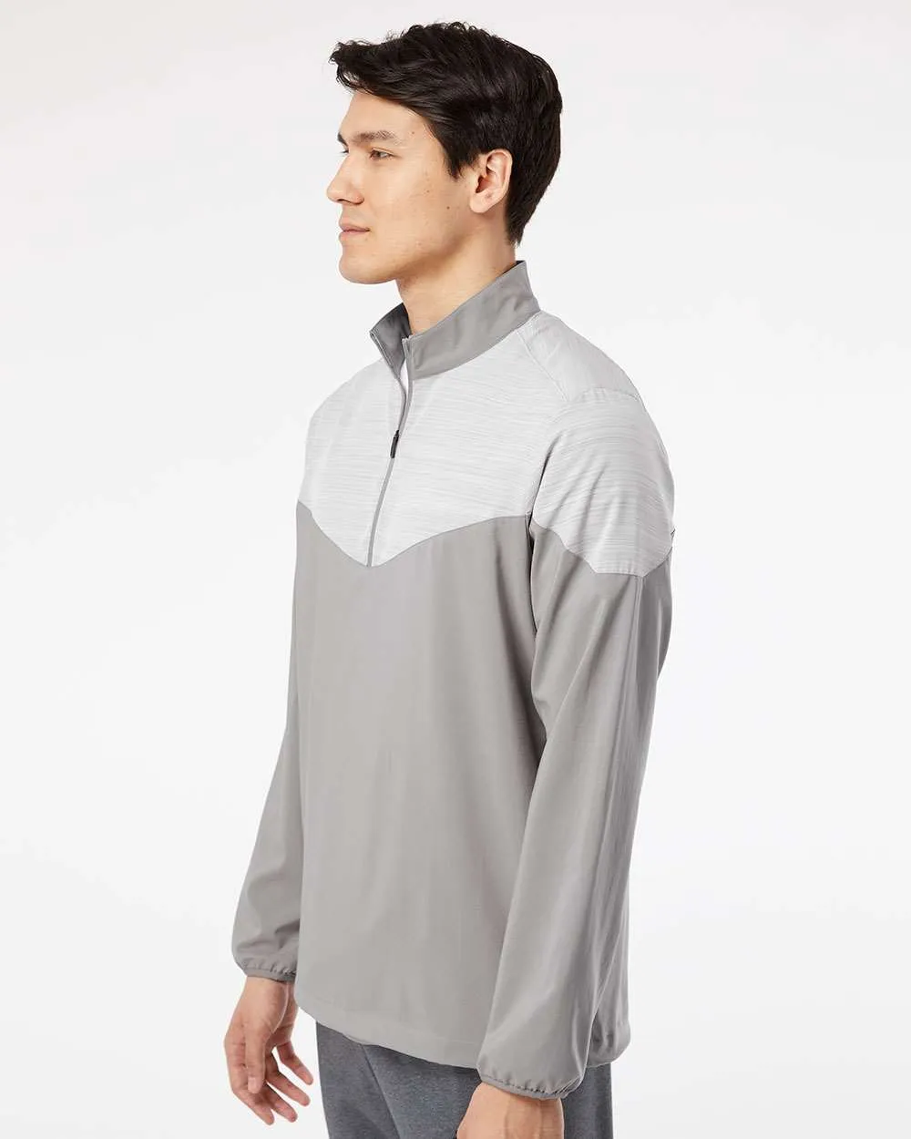 Adidas Heather Chevron Quarter-Zip Wind Pullover