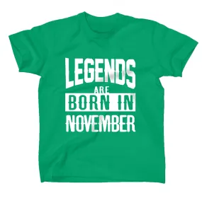 AFONiE Legends Are Born In Kids T-Shirt Green