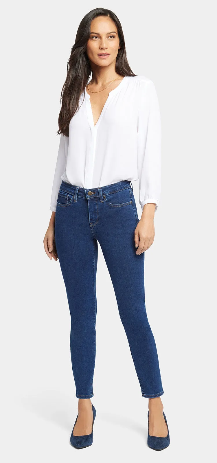 Alina Ankle Mediumblauw Premium Denim | Quinn