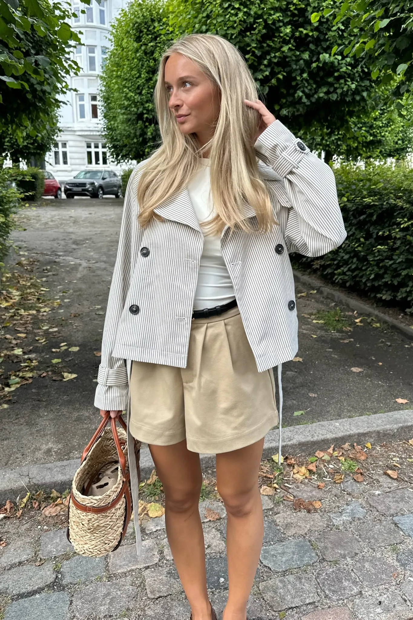 AlmaIC Trenchcoat - Beige Stribet