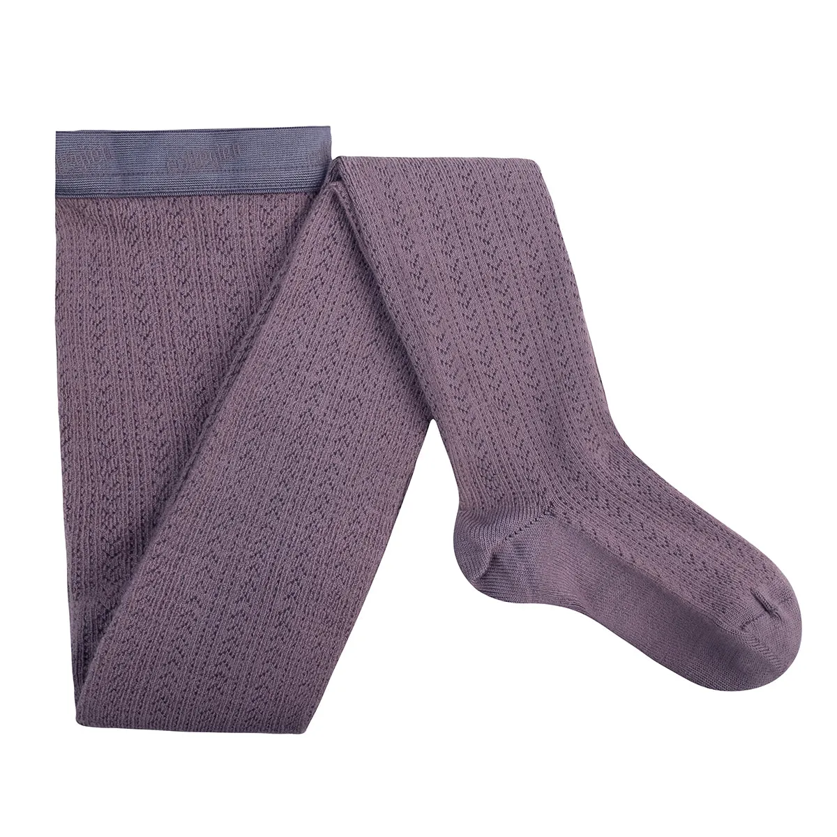 Angelique Pointelle Merino Wool Tights in Glycine du Japon by Collegien