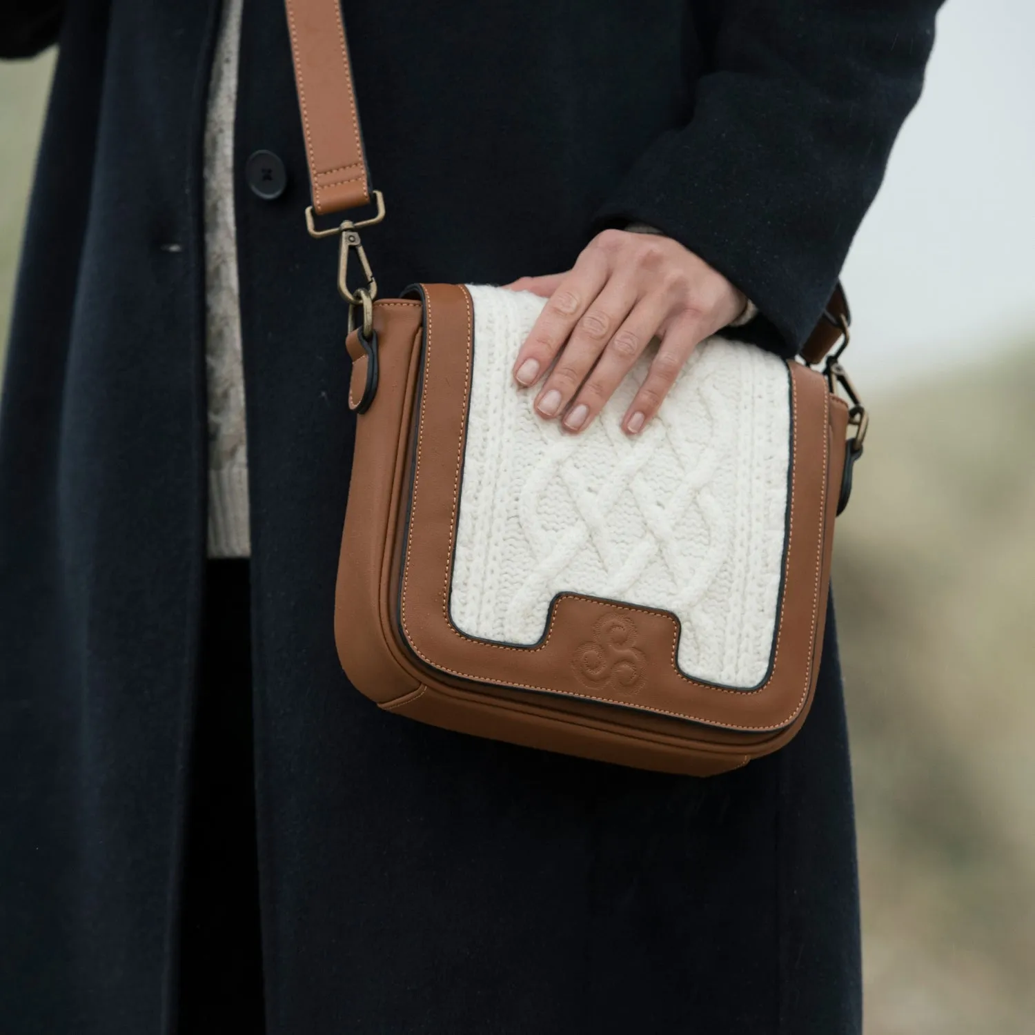 Aran Mills - Leather and Knitted Handbag