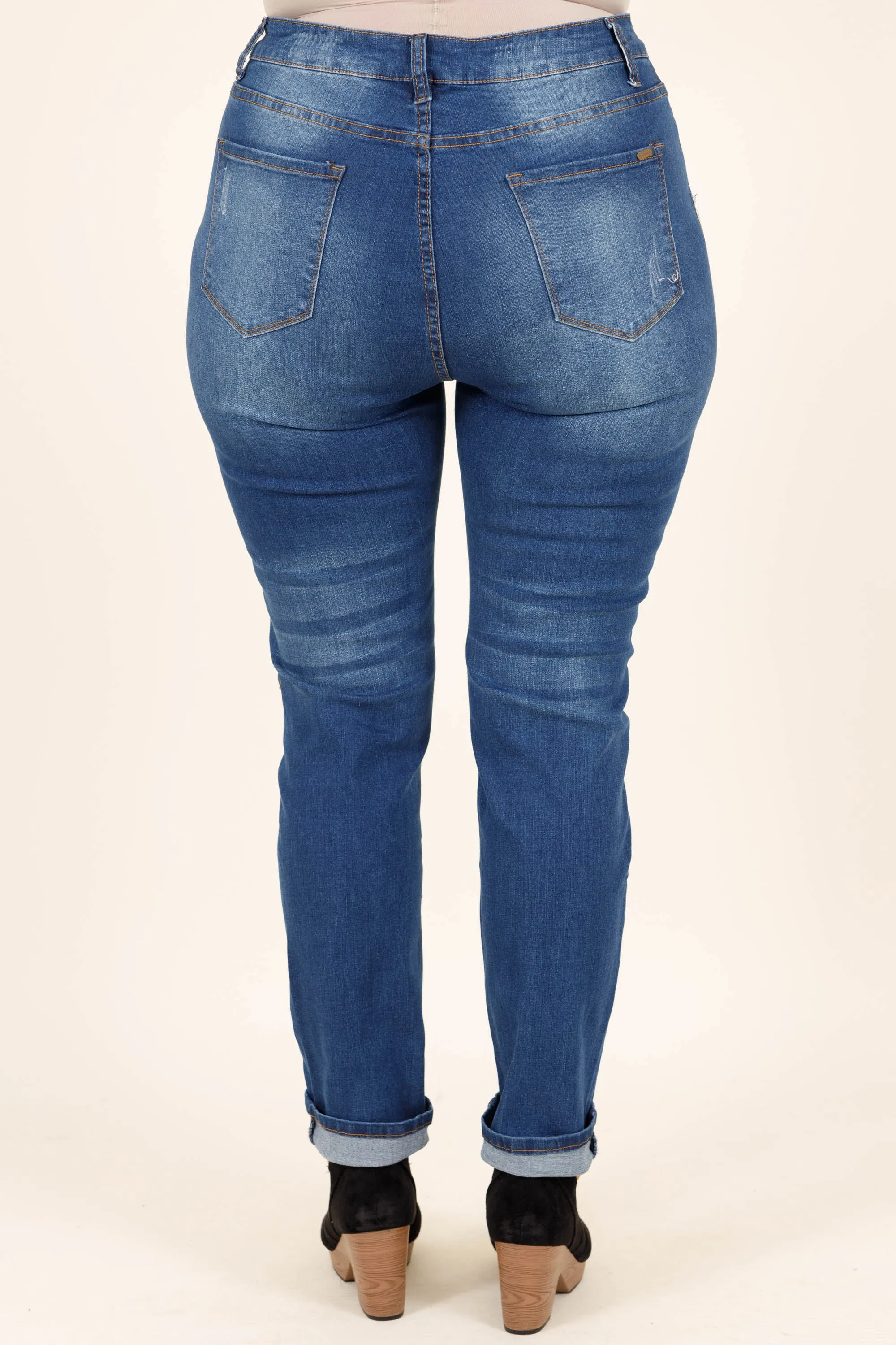 Arriving In Style Boyfriend Jeans, Medium Wash