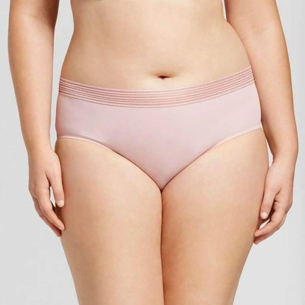 Ava & Viv Plus Size Laser Cut No Show Hipster Panty 1X Dusty Rose