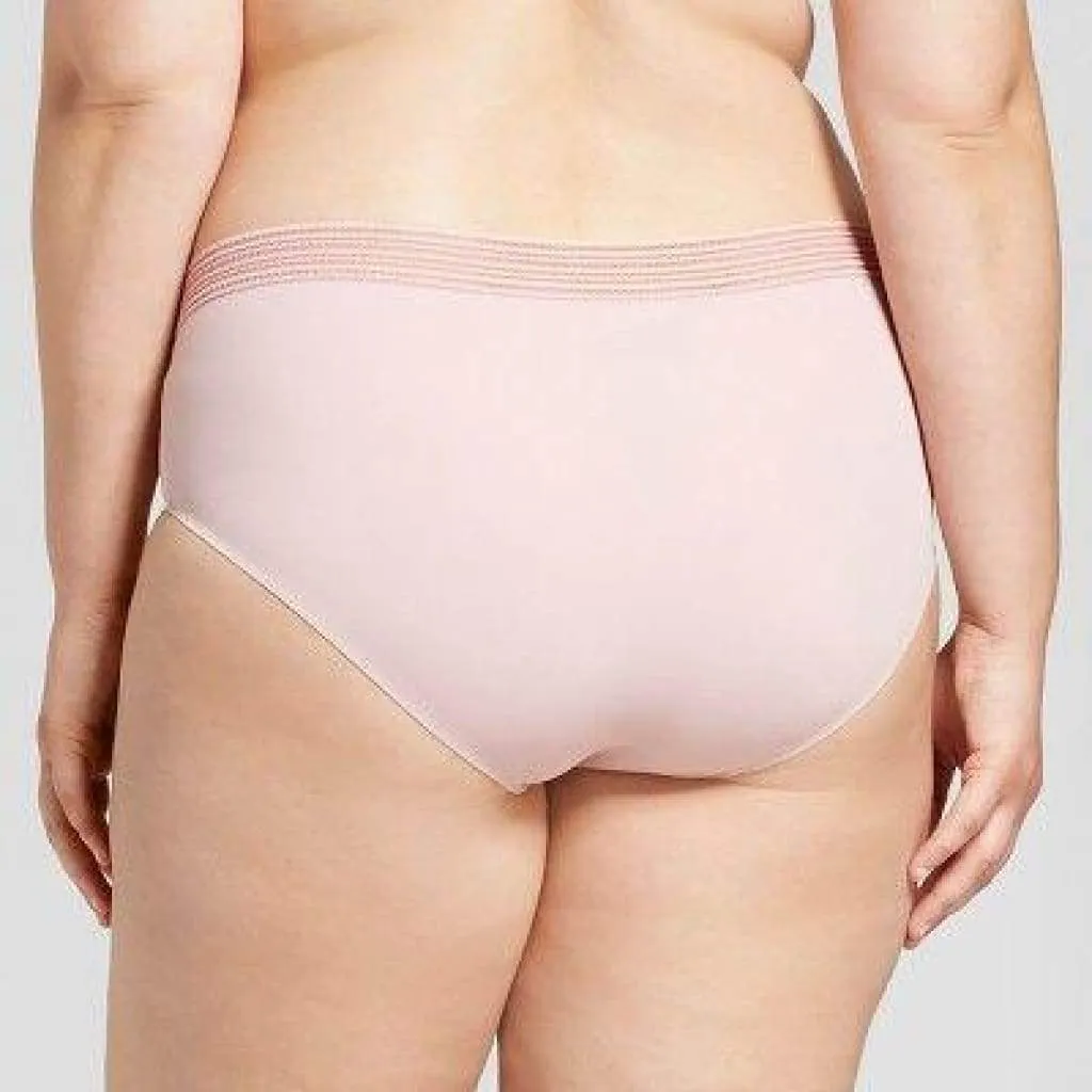 Ava & Viv Plus Size Laser Cut No Show Hipster Panty 1X Dusty Rose