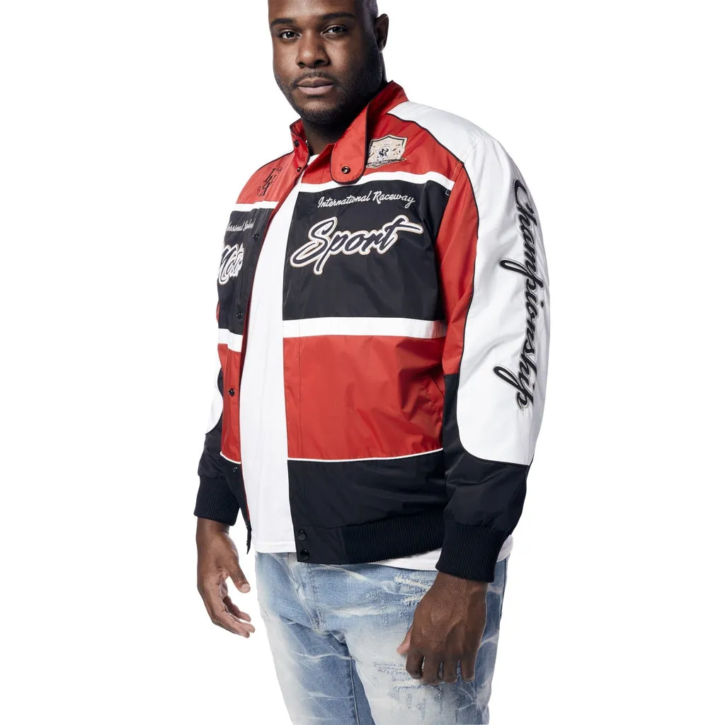 Big and Tall - Euro Racing Windbreaker Jacket - Red