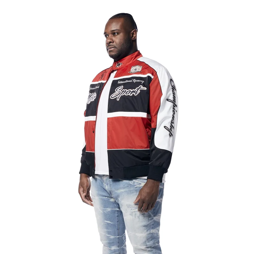 Big and Tall - Euro Racing Windbreaker Jacket - Red