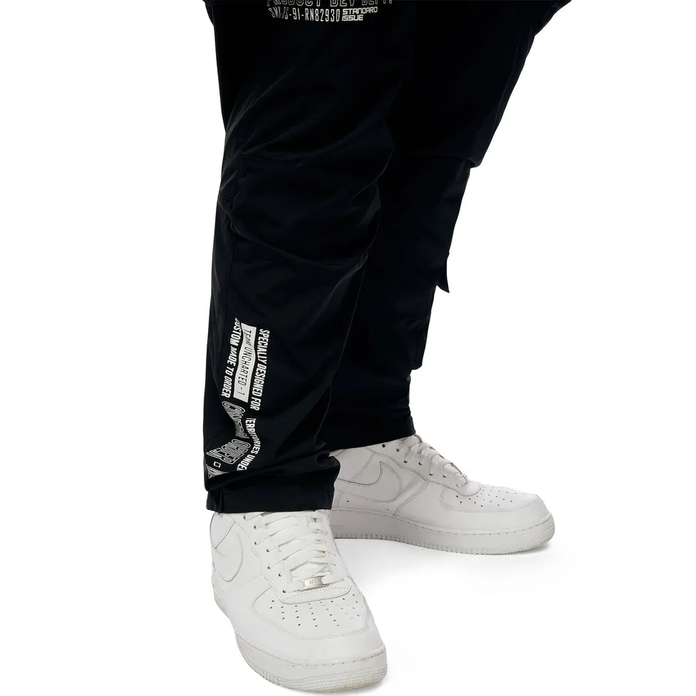 Big and Tall - Utility Windbreaker Pants - Black