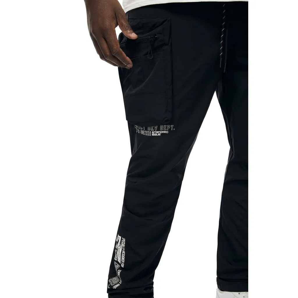 Big and Tall - Utility Windbreaker Pants - Black