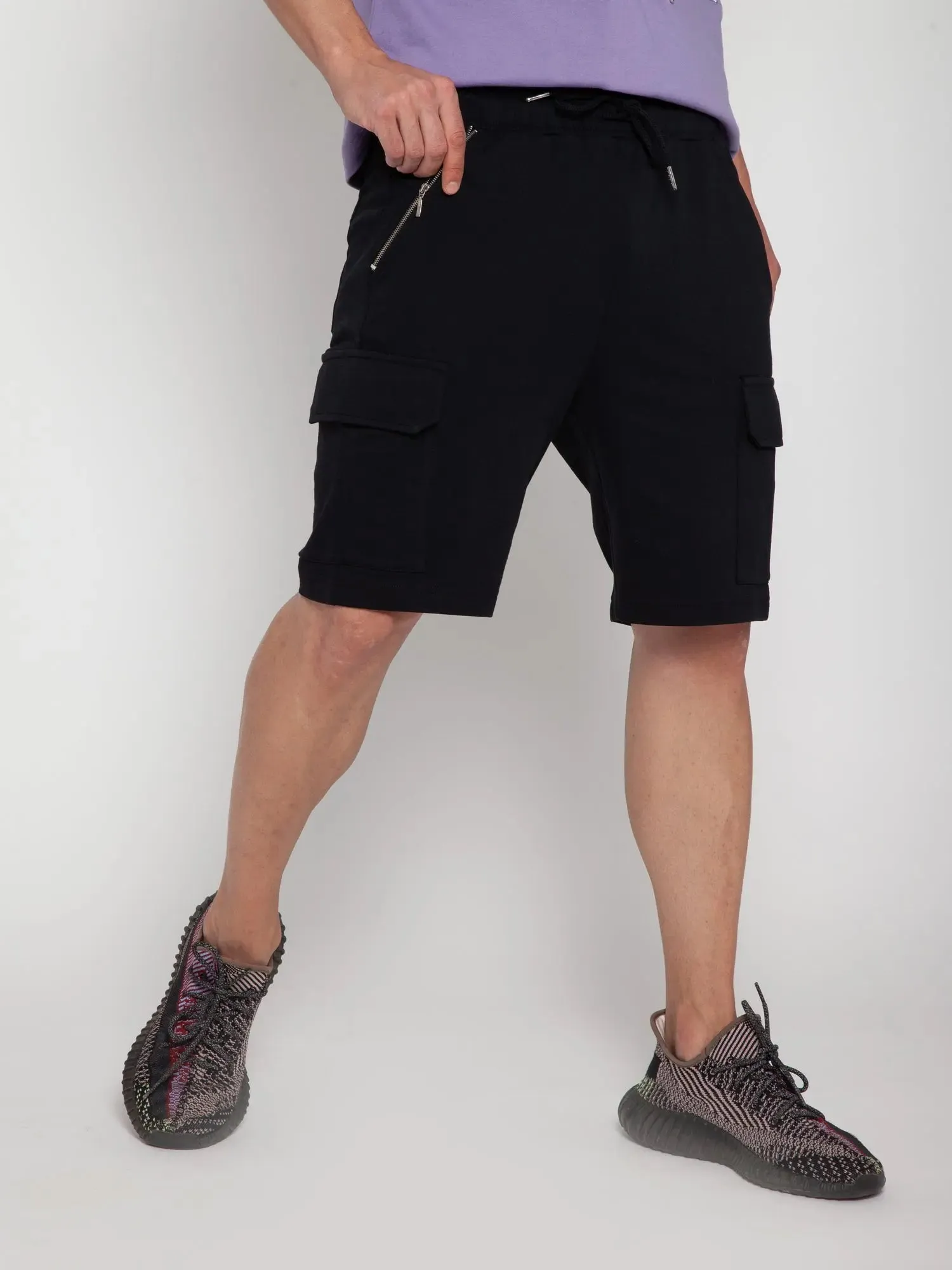 Black Cargo Comfort Shorts