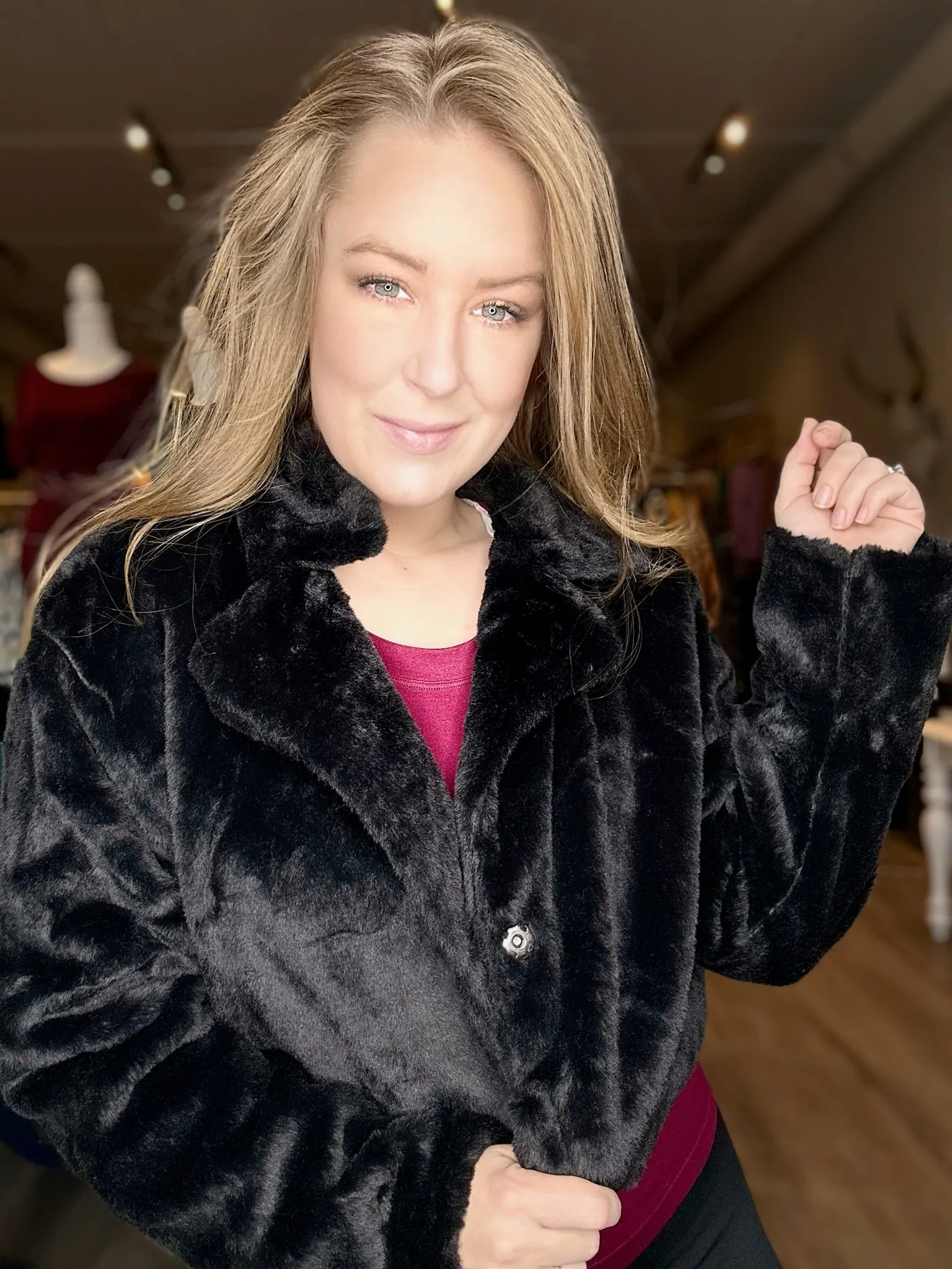 Black Faux Fur Jacket