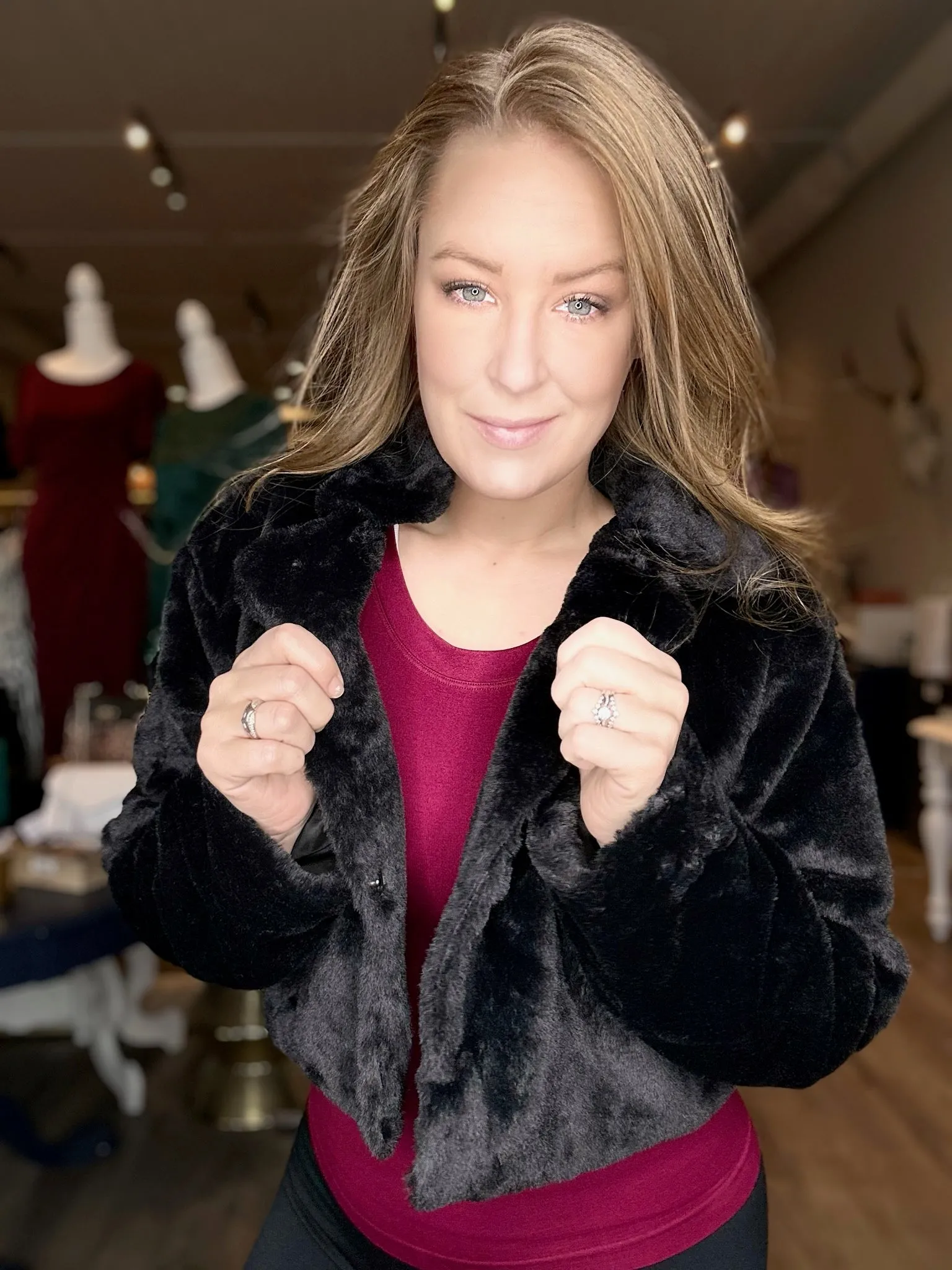 Black Faux Fur Jacket