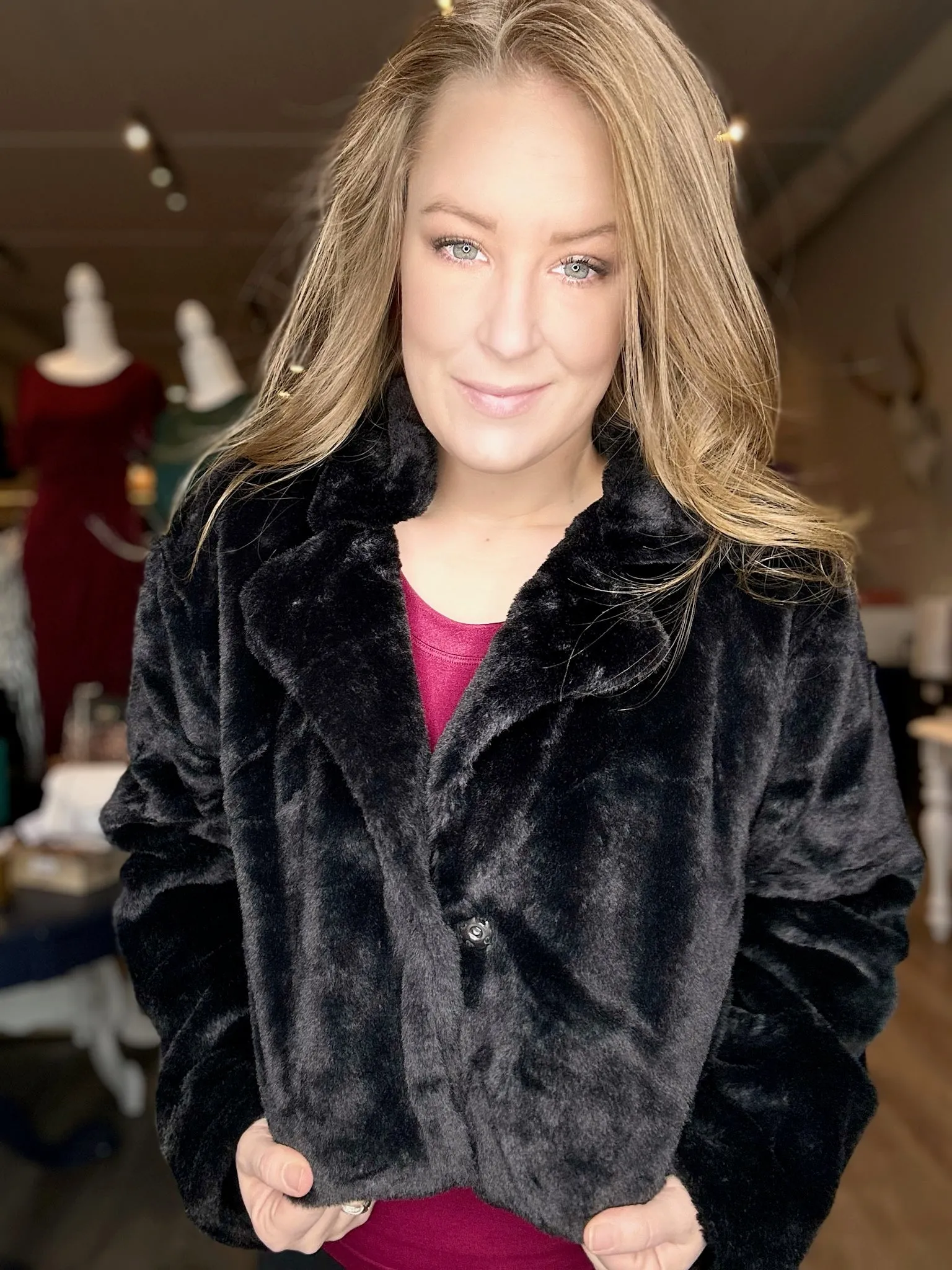 Black Faux Fur Jacket