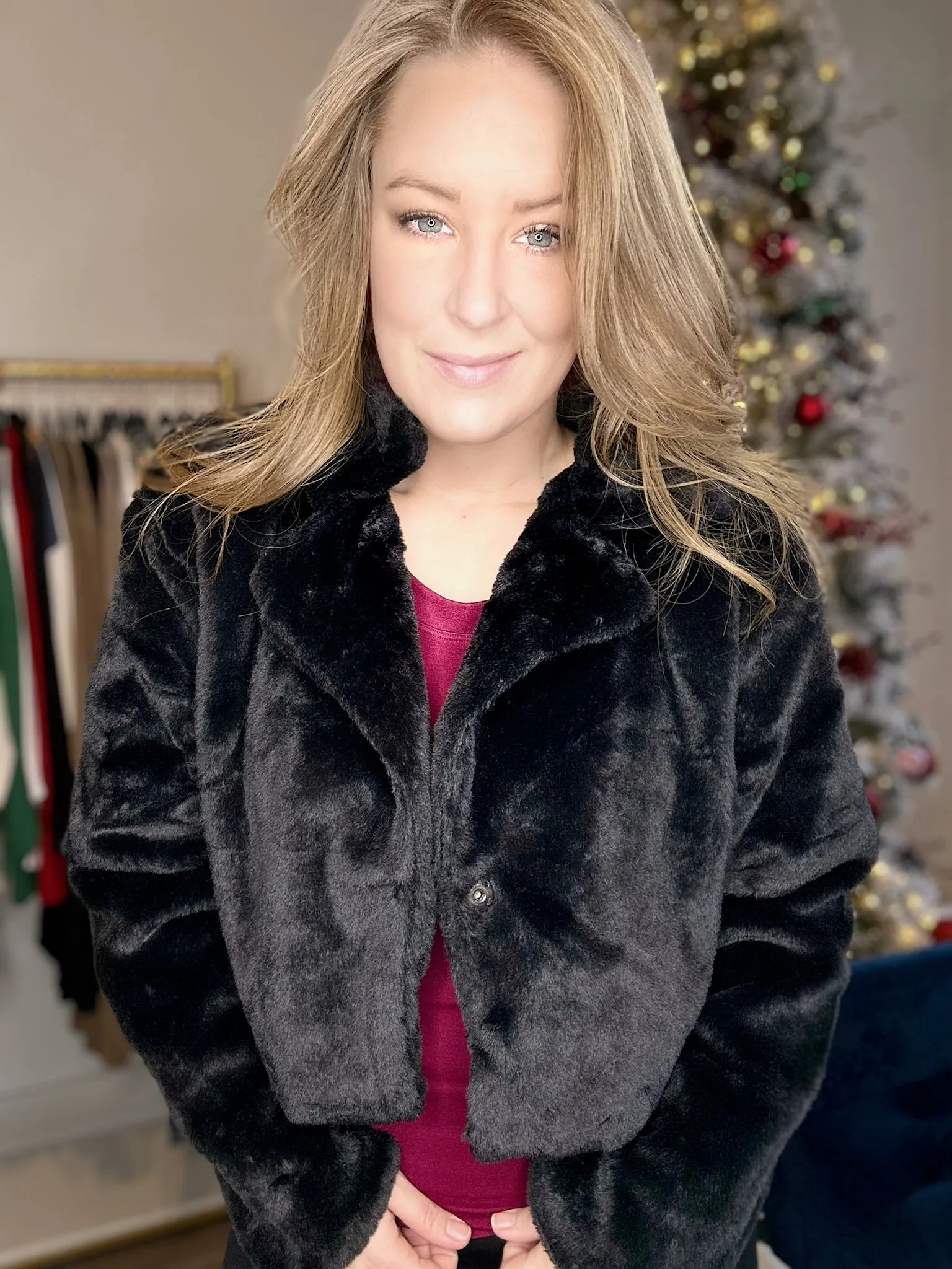 Black Faux Fur Jacket