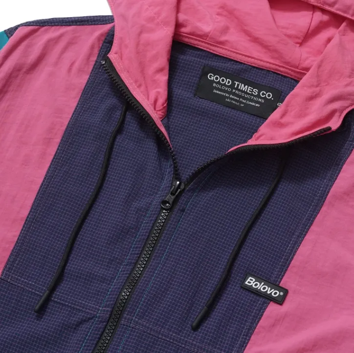 BOLOVO - Windbreaker Summer Grid II "Verde e Rosa"