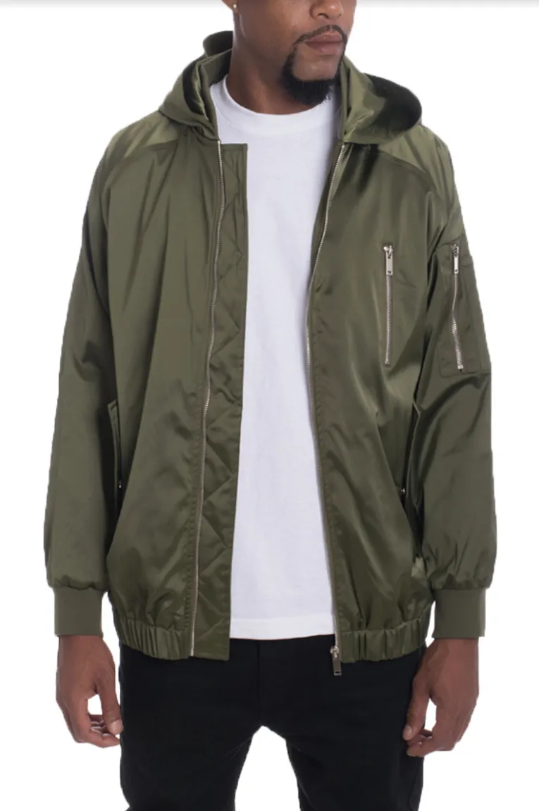 BOURNE HOODED SATIN WINDBREAKER