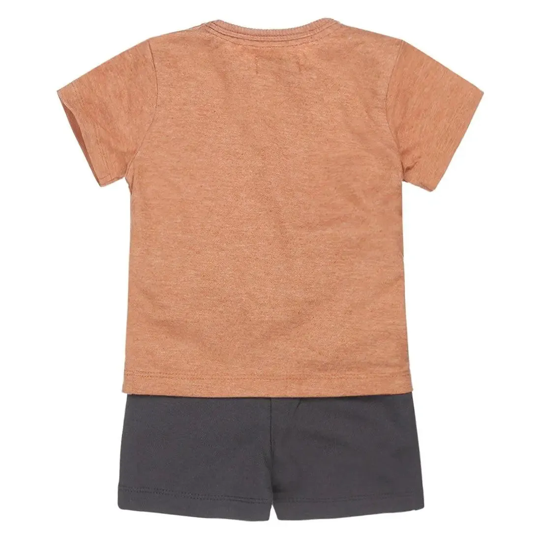 Boys Baby Set T-shirt With Shorts Rust Brown Grey | Dirkje