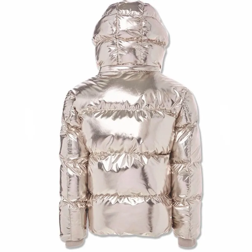 Boys Jordan Craig Metallic Hooded Bubble Jacket (Gold) 91542MB