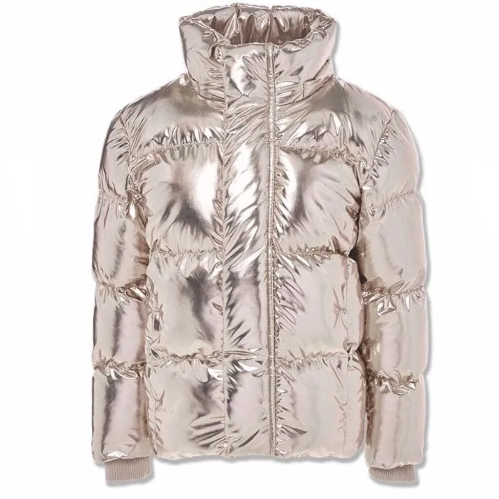 Boys Jordan Craig Metallic Hooded Bubble Jacket (Gold) 91542MB