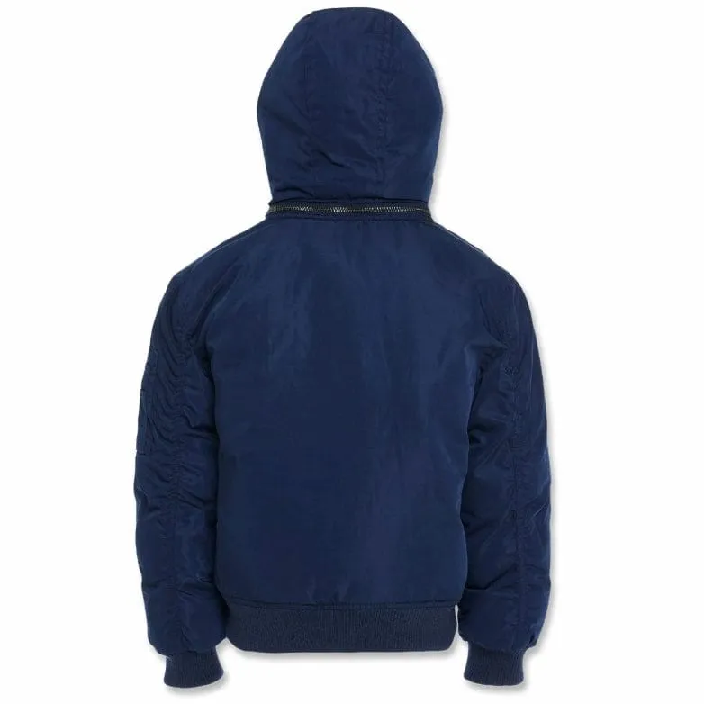 Boys Jordan Craig Squadron Hooded Bomber Jacket (Navy) 91610B