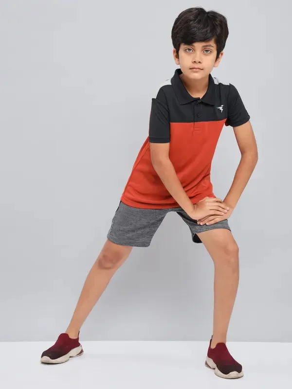 Boys Melange Slim Fit Shorts with TECHNO GUARD