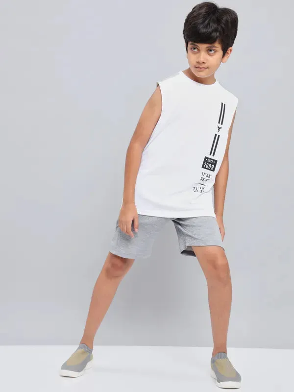 Boys Melange Slim Fit Shorts with TECHNO GUARD