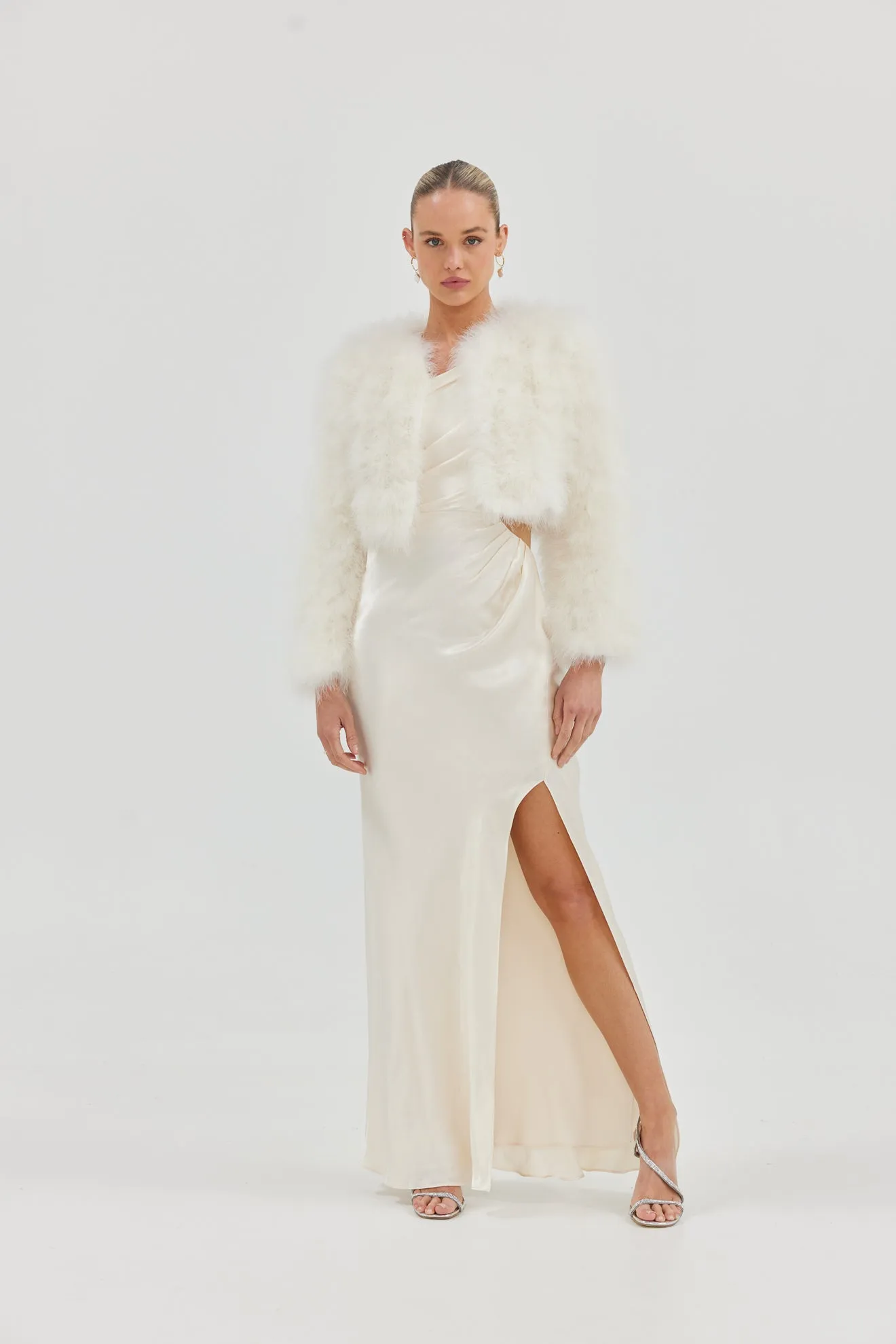 Bridal Manhattan Crop Jacket - Ivory