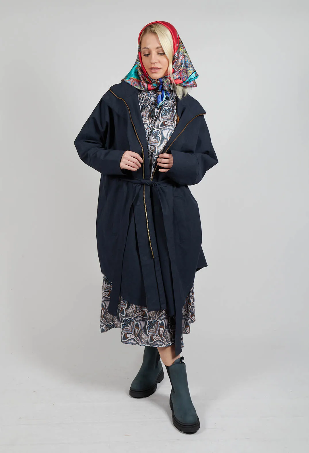 Bris Poncho in Dark Navy