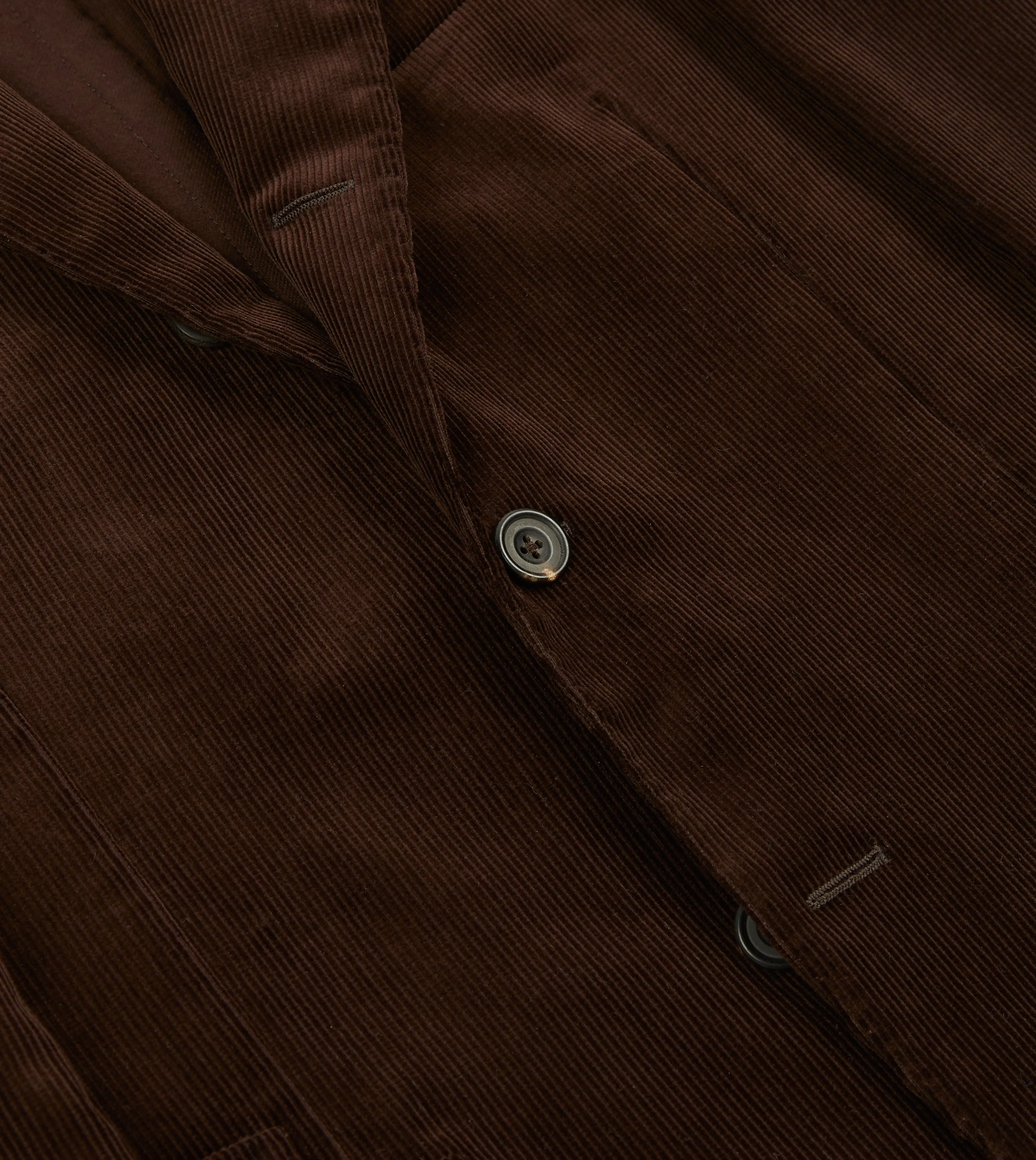 Brown Mid-Wale Cotton Corduroy Tailored Jacket