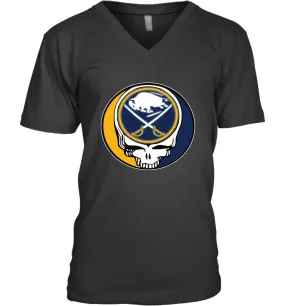 Buffalo Sabres Grateful Dead Steal Your Face Hockey NHL Mens V-Neck T-Shirt