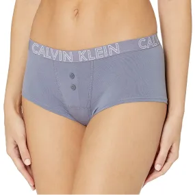 Calvin Klein Women's CK Ultimate Cotton Boyshort, Blue Granite, S