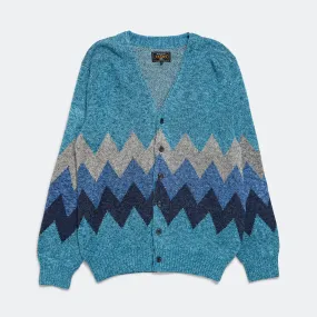 Cardigan Chevron Stripe Jacquard - Blue