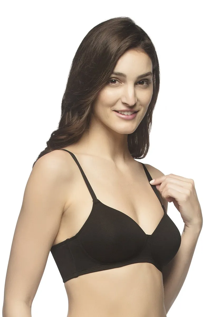 Carefree Casuals Padded Non-Wired T-Shirt Bra - Black