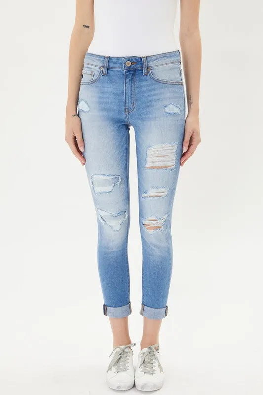 Caroline Mid Rise Ankle Jeans - KanCan