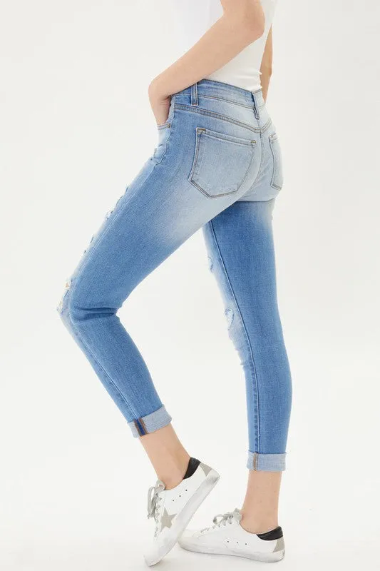 Caroline Mid Rise Ankle Jeans - KanCan