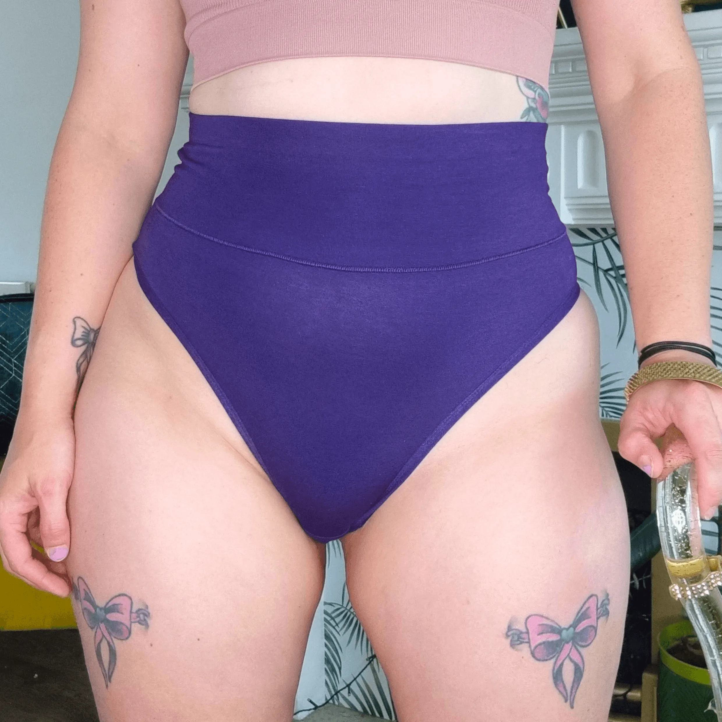 Cheeky High Leg Panties - Suffragette Purple