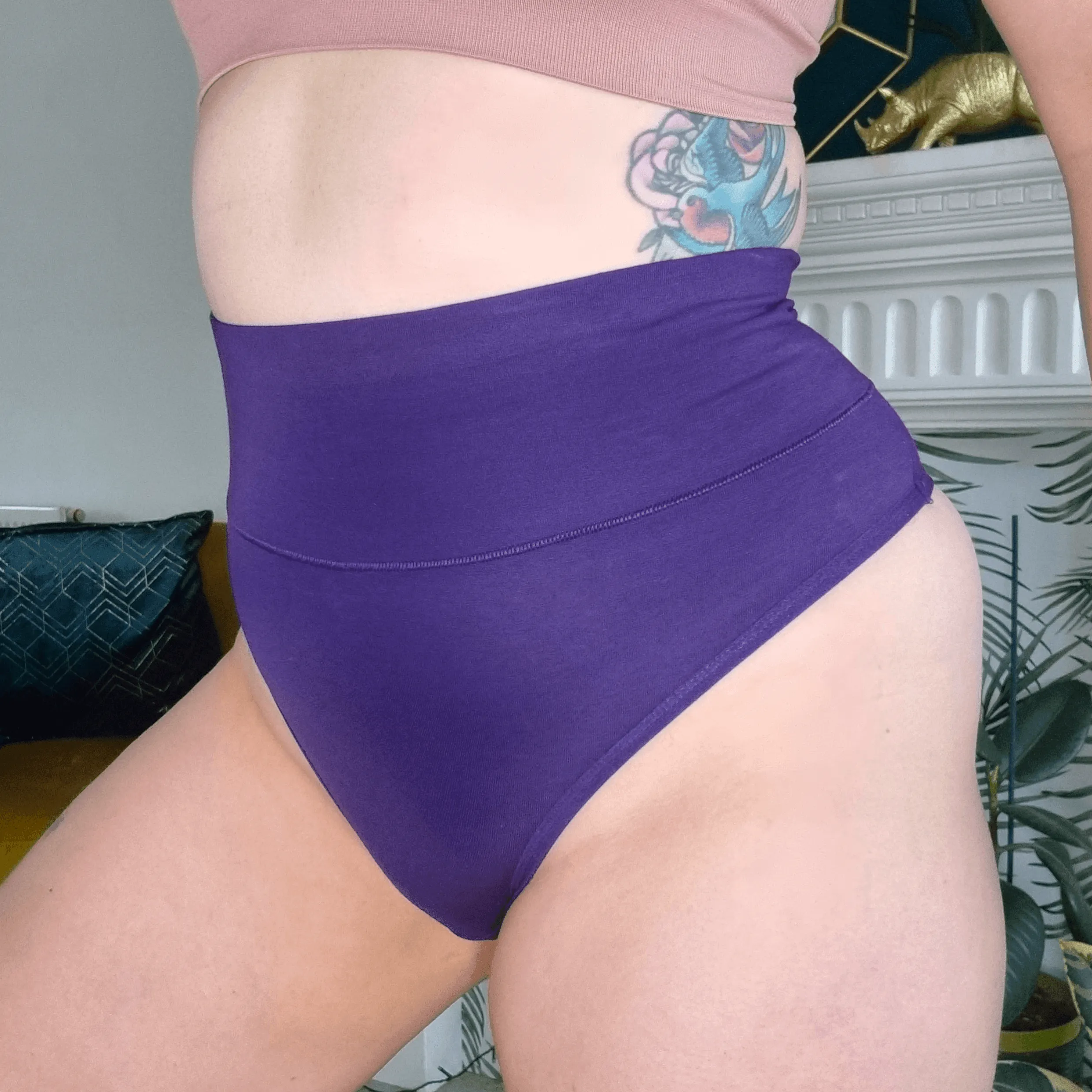 Cheeky High Leg Panties - Suffragette Purple