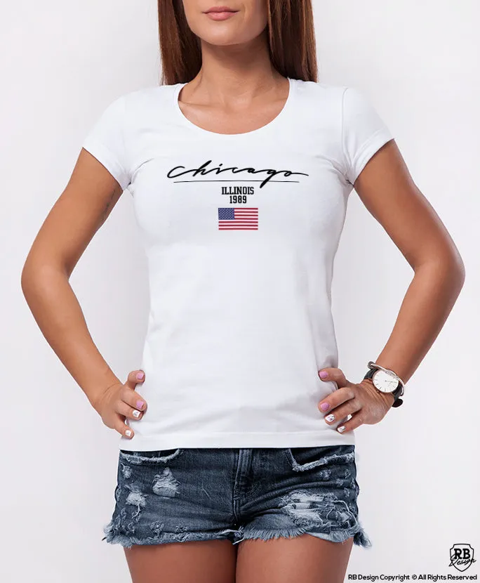 Chicago Illinois Fashion Graphic Women's T-shirt WD361