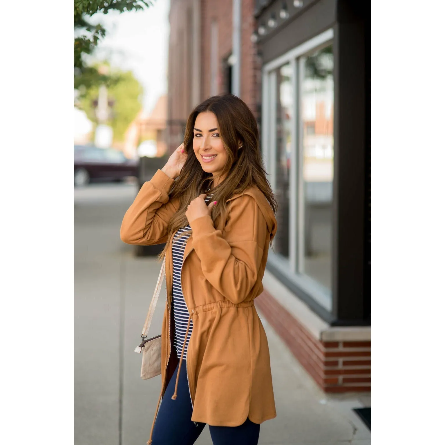 Cinched Zipper Jacket