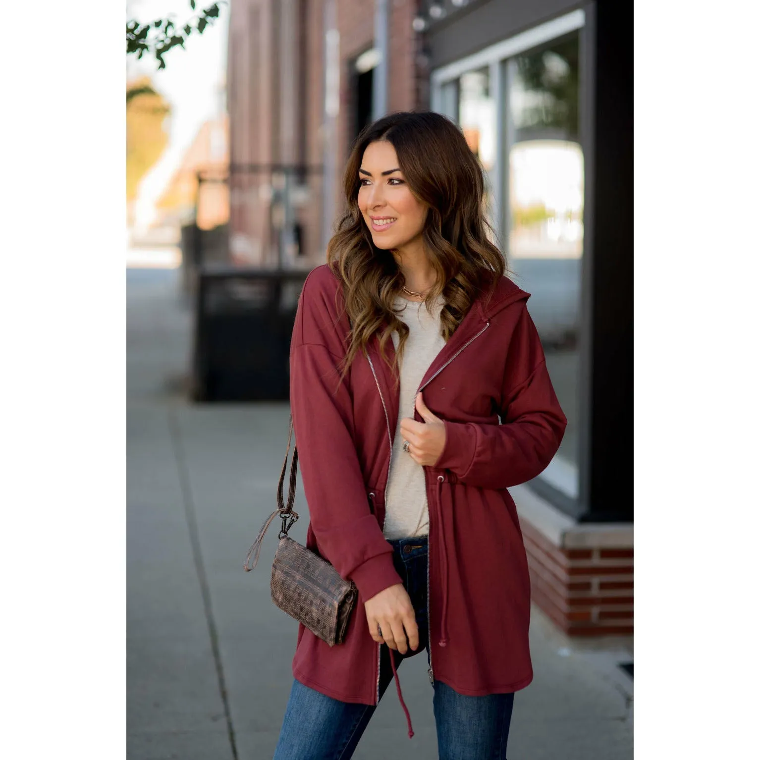 Cinched Zipper Jacket