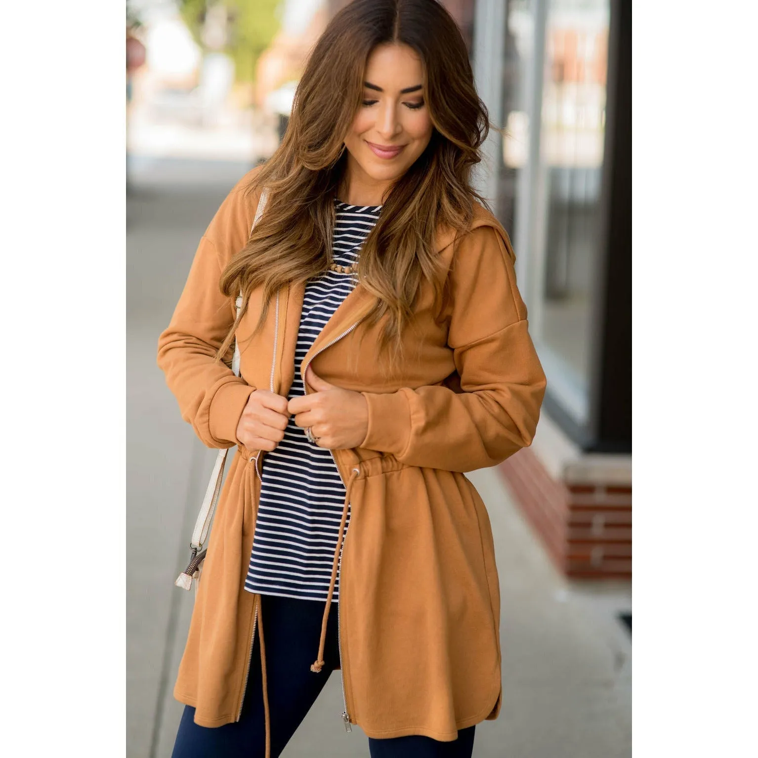 Cinched Zipper Jacket